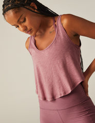 purple scoop neck tank top.