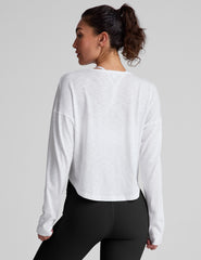 white long sleeve top