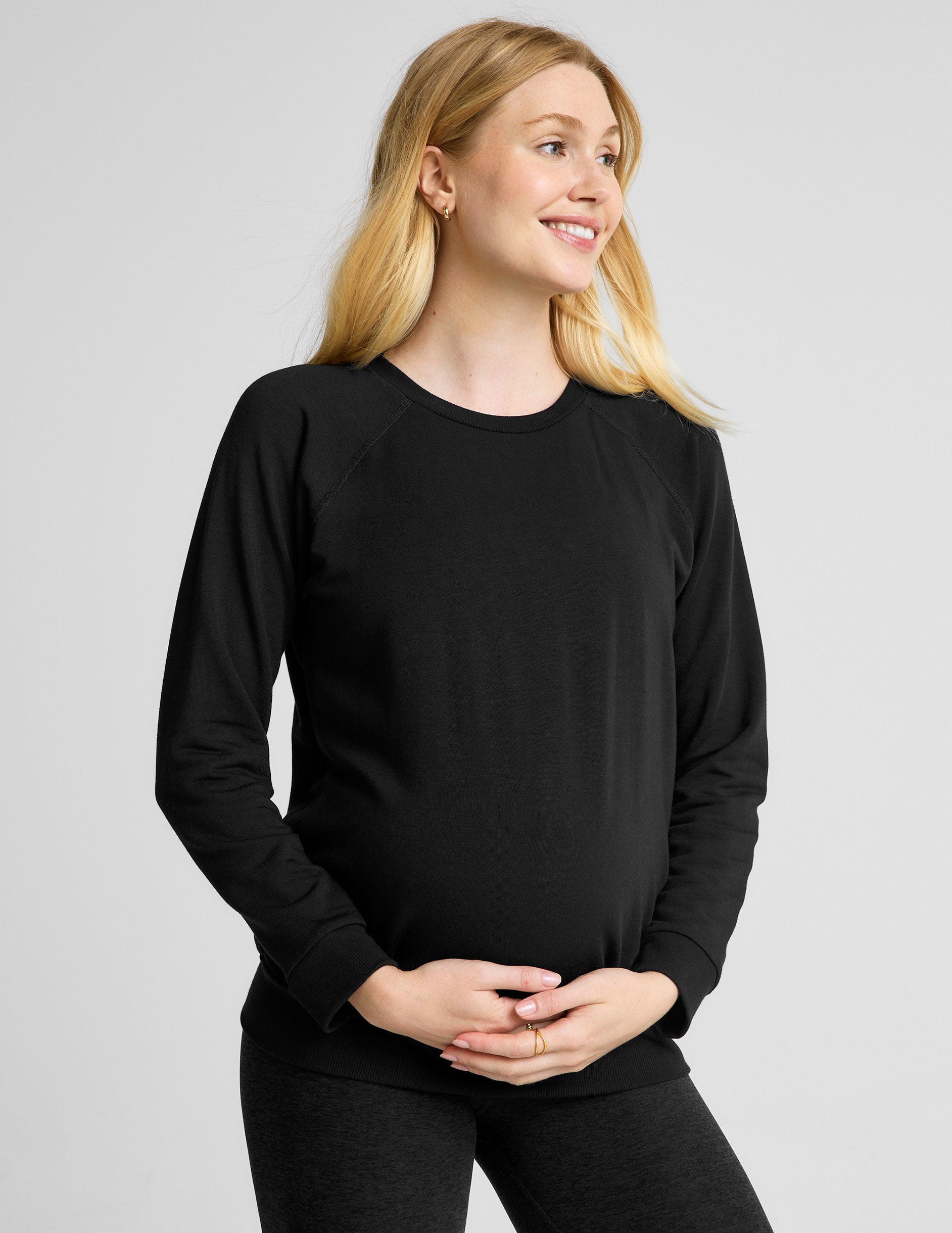 black maternity pullover