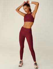 red high-neck powerbeyond bra.