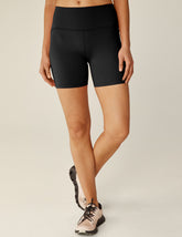 black POWERBEYOND biker shorts.