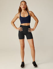 navy blue long line racerback bra top.