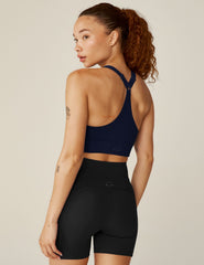 navy blue long line racerback bra top.