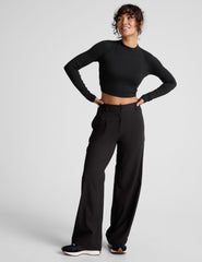 black ribbed cropped top.