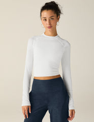 white long sleeve cropped top