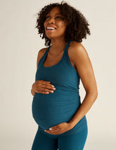 blue maternity tank top.