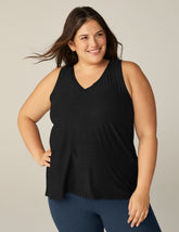 Black Plus Size Split Tank