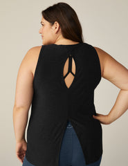 Black Plus Size Split Tank
