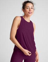 purple scoop neck tank top.