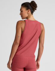 red scoop neck relaxed fit tank top.
