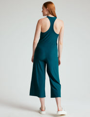 blue racerback loose fitting jumpsuit.
