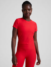 red short sleeve baby tee.