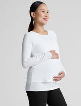 white long sleeve nursing top.