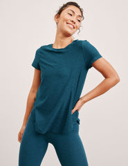 blue relaxed fit short sleeve shirt.