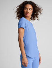 blue short sleeve lightweight t-shirt.
