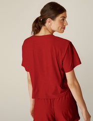 red short sleeve cropped sleep tee.