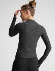 dark gray mock neck top
