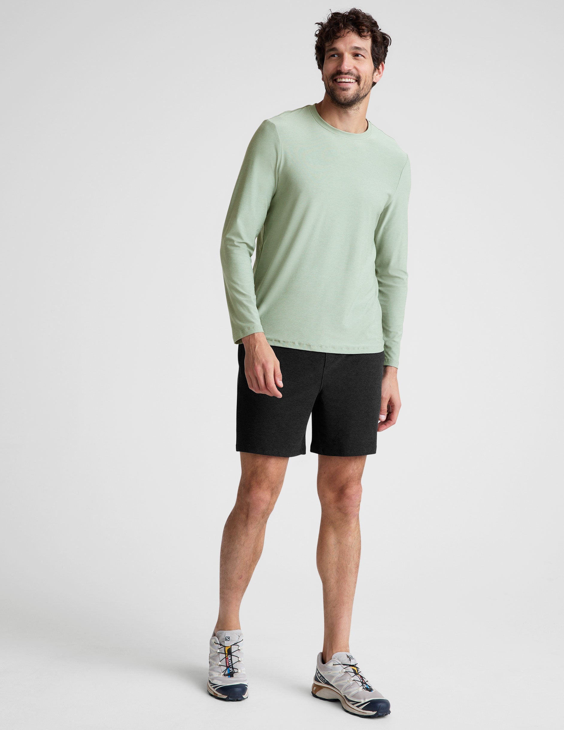 green men's long sleeve crew neck top.