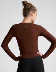 brown long sleeve top