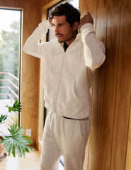 white men's zip-up hoodie.