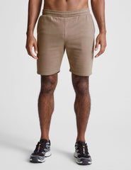 brown mens sweat shorts with pockets.