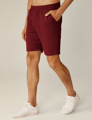 red men's sweat shorts with pockets.