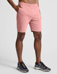 pink men's sweatshorts with pockets.