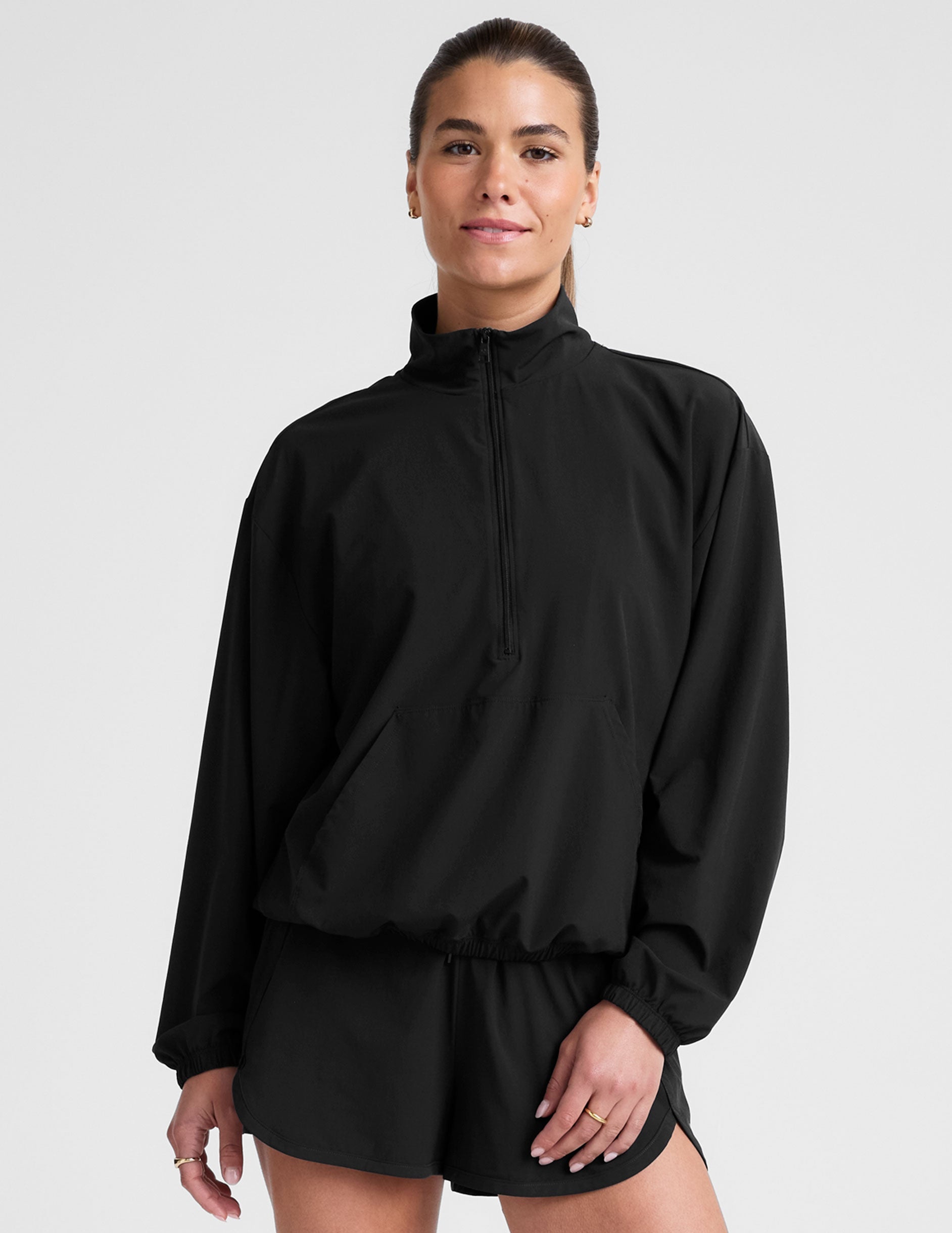 black half zip pullover