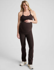 brown bootcut maternity pants.