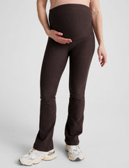 brown bootcut maternity pants.