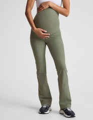 green bootcut maternity pants.
