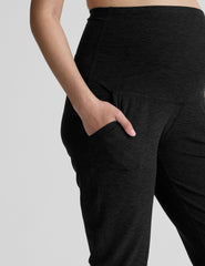 black maternity midi length joggers.