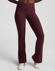 red mid-rise bootcut pant.