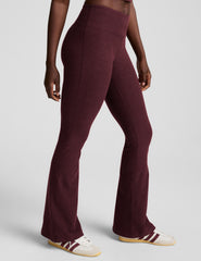 red mid-rise bootcut pant.