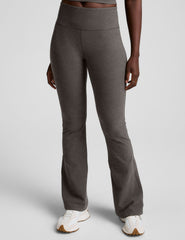 gray mid-rise bootcut pants.