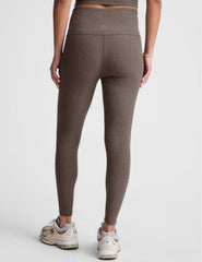 brown high-waisted midi leggings.