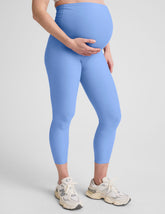 blue maternity capri length leggings.