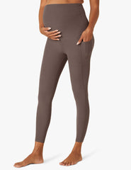 brown maternity high waisted pocket legging
