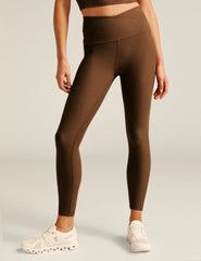 brown midi legging with criss cross front