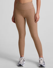 brown midi legging with criss cross front