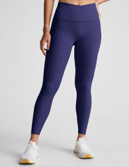 blue front cross detail midi legging