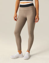 brown color block legging