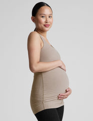 brown maternity tank top