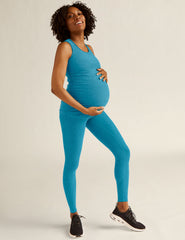 blue racerback maternity spacedye tank top.