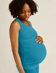 blue racerback maternity spacedye tank top.