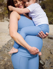 blue maternity racerback tank top.