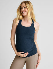blue maternity tank top