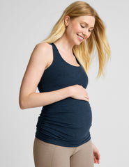 blue maternity tank top