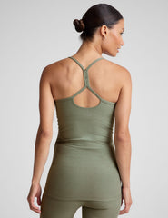 green slim strapped racerback maternity tank top.