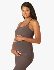 brown maternity tank top